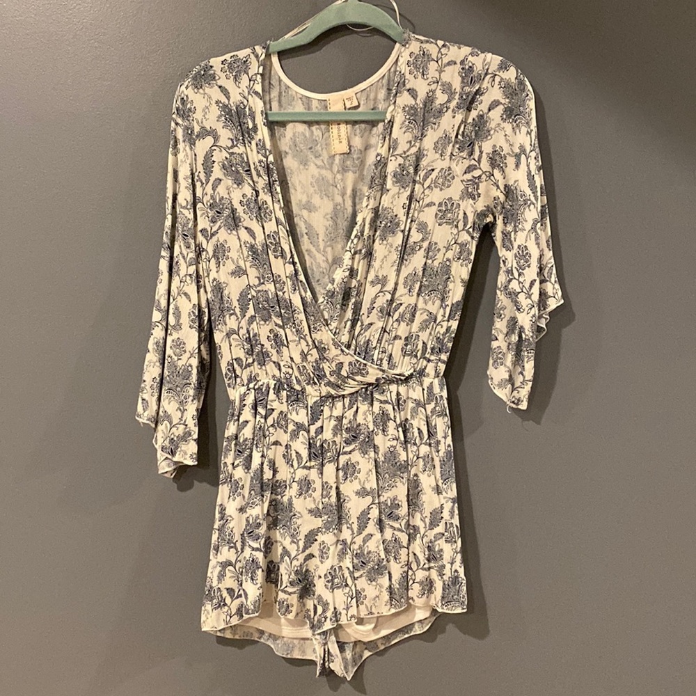 Blue floral romper
